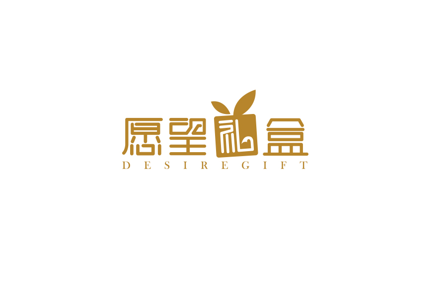 "愿望礼盒"logo及字体设计