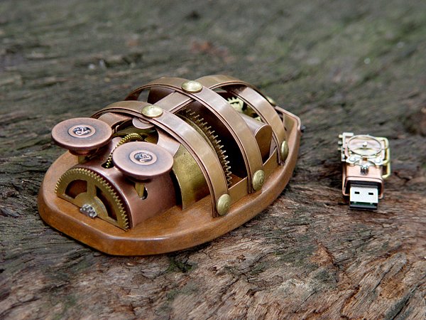 俄罗斯电子产品设计作品：蒸汽朋克(Steampunk)风格无线鼠标