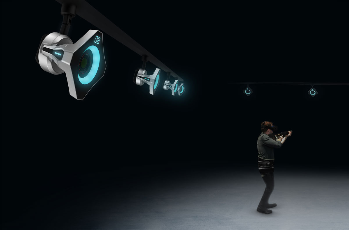 vr产品设计四面的灯光设计也让产品更具科幻感