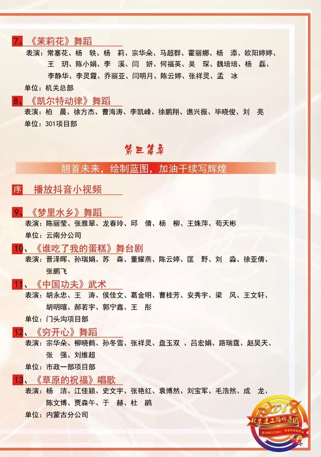 央视春晚年会节目单模板，经典年会节目单模板欣赏