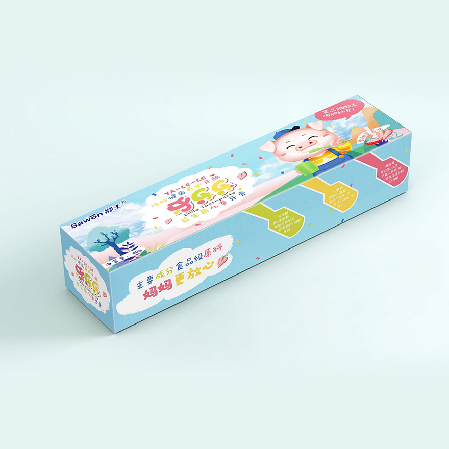 益生菌儿童牙膏手绘包装设计