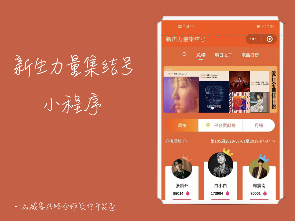 新声力量 - 粉丝打榜小程序开发