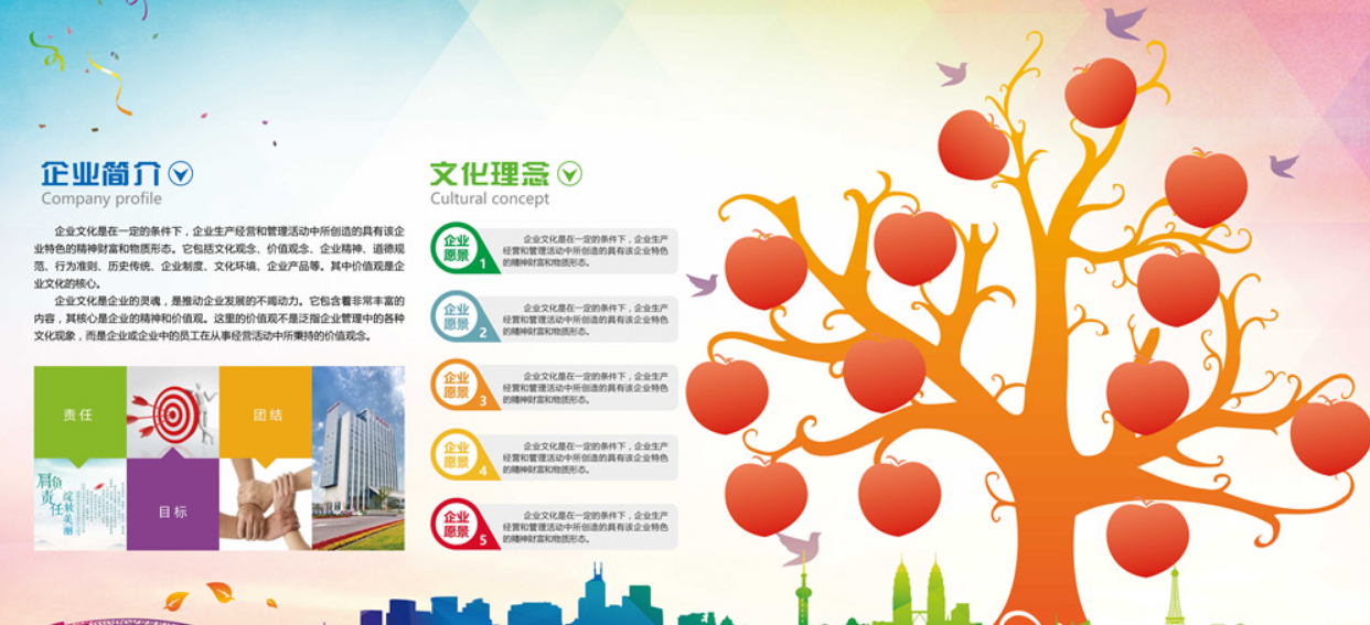 环保公司企业文化墙设计效果图
