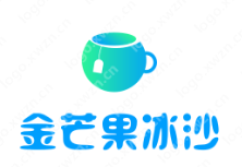 “金芒果冰沙”logo设计，适合饮料行业