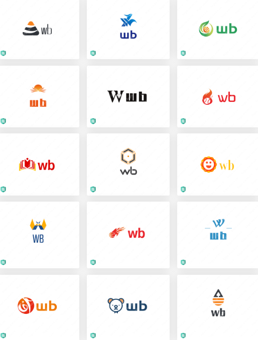 网站logo设计：wb