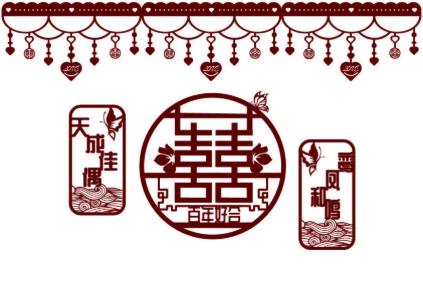 装饰设计:婚房装饰无纺布套装设计