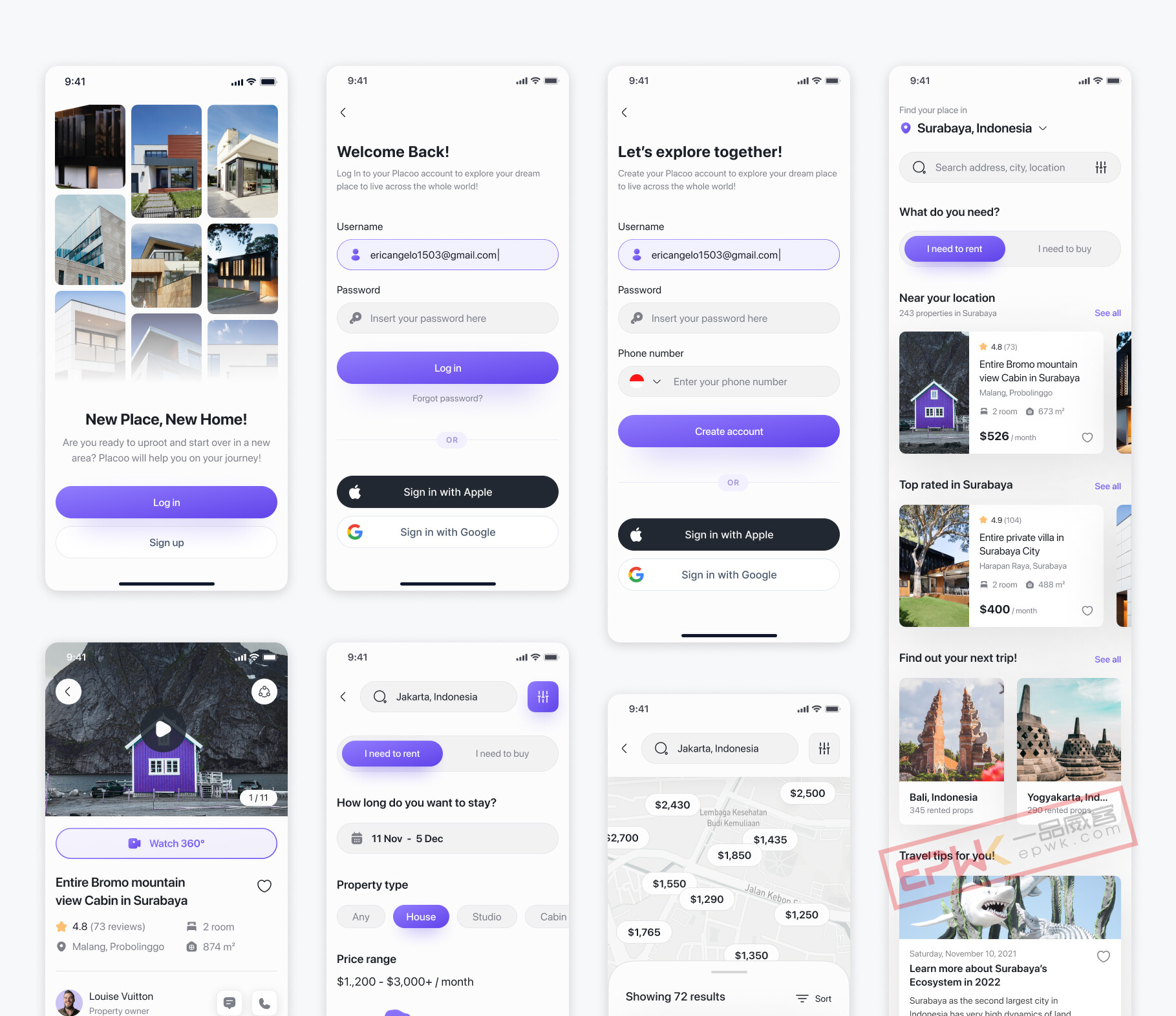 房产交易APP开发：英文版房产交易APP开发功能页面展示