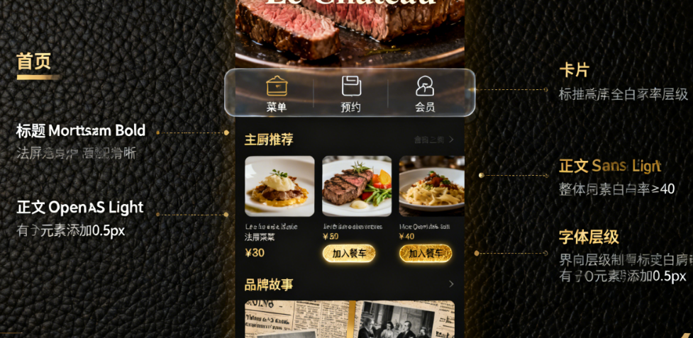 如何为西餐厅小程序注入奢华感？6个提升UI高端体验的关键维度