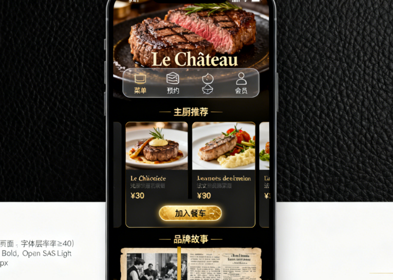 如何为西餐厅小程序注入奢华感？6个提升UI高端体验的关键维度