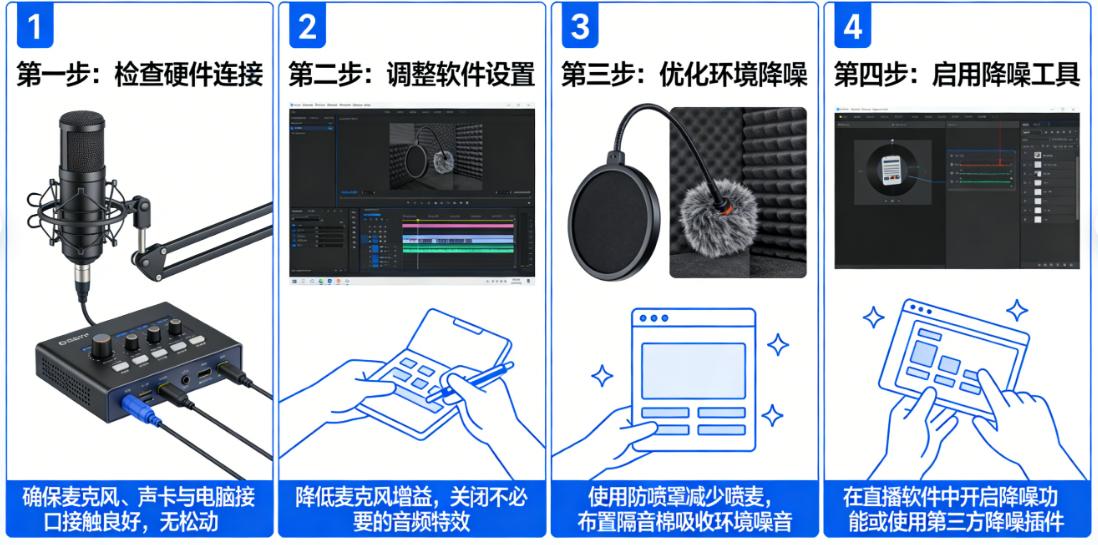 直播有电流声/噪音怎么消除?从“滋滋”到“录音棚”的终极净化指南