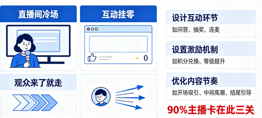 直播间冷场、互动挂零、观众来了就走？90%的人卡在这三关——直播策划方案观众参与度低怎么办