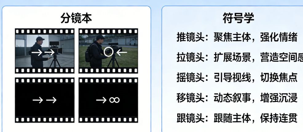 从文字到影像:分镜脚本中推拉摇移跟的标准化标注与符号学解读