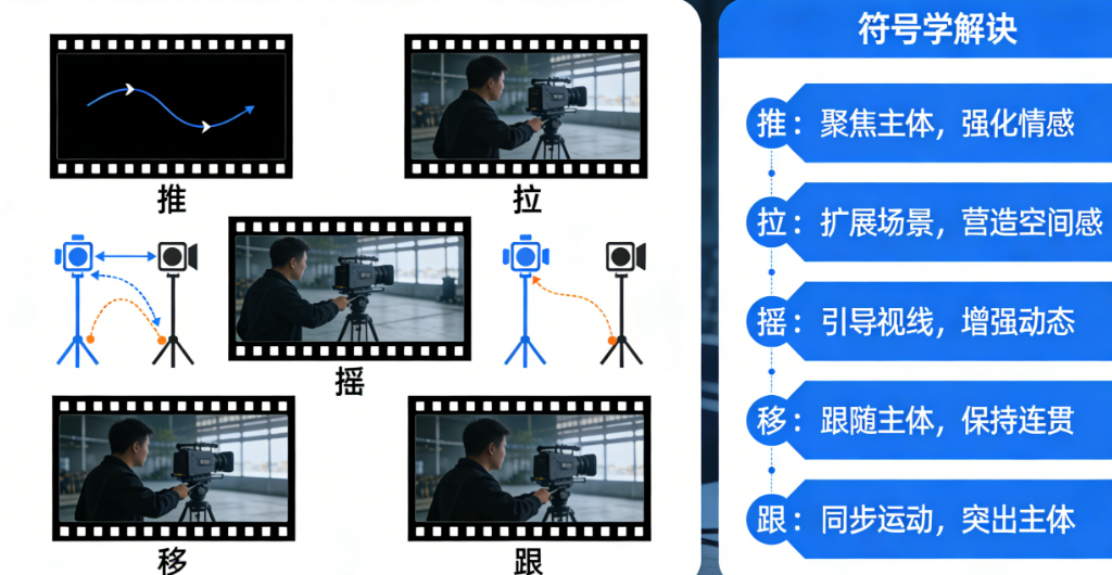 从文字到影像:分镜脚本中推拉摇移跟的标准化标注与符号学解读