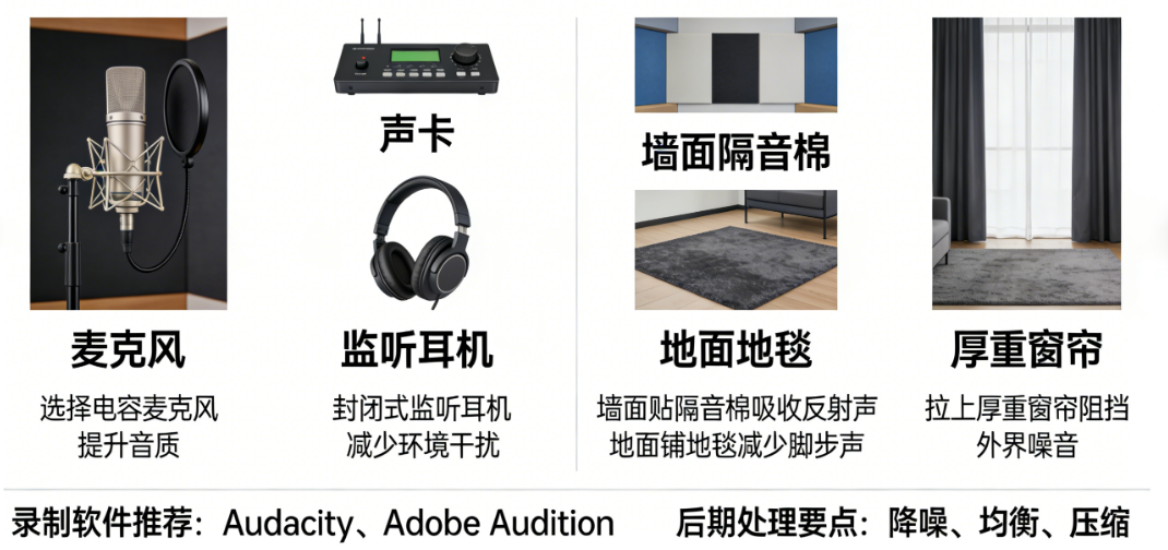 一个人在家怎么录出录音棚效果的旁白?从设备到环境降噪全攻略