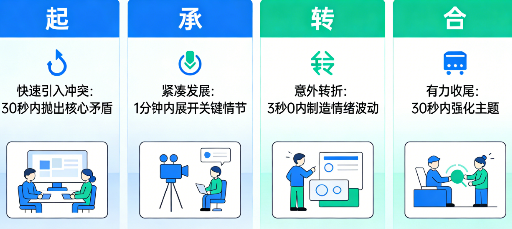 剧情平得像白开水？三分钟短视频的“起承转合”压缩术