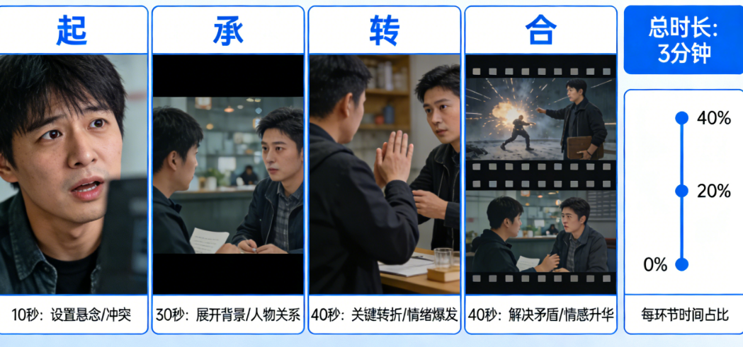 剧情平得像白开水？三分钟短视频的“起承转合”压缩术