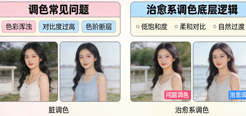 为什么你的调色“脏脏的”?治愈系调色的底层逻辑拆解