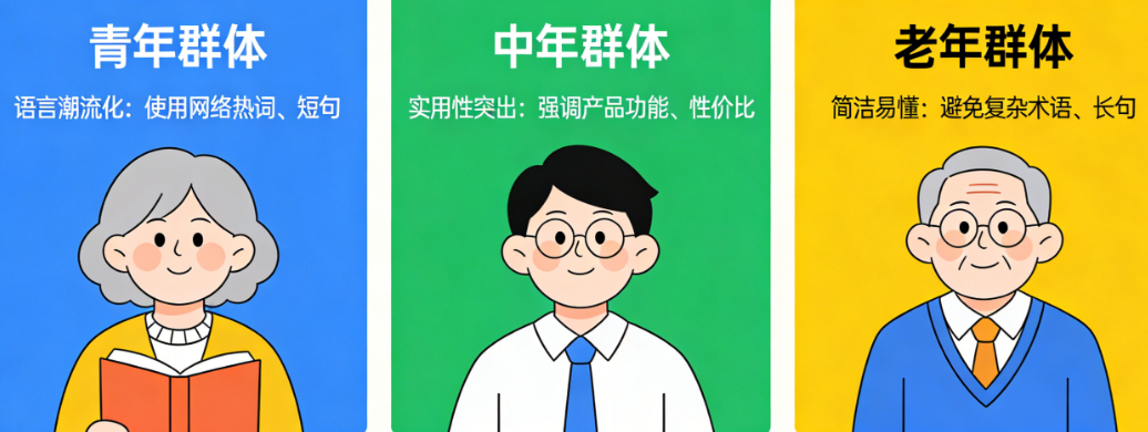 找准受众调性：不同年龄段（青年/中年/老年）文案写法技巧