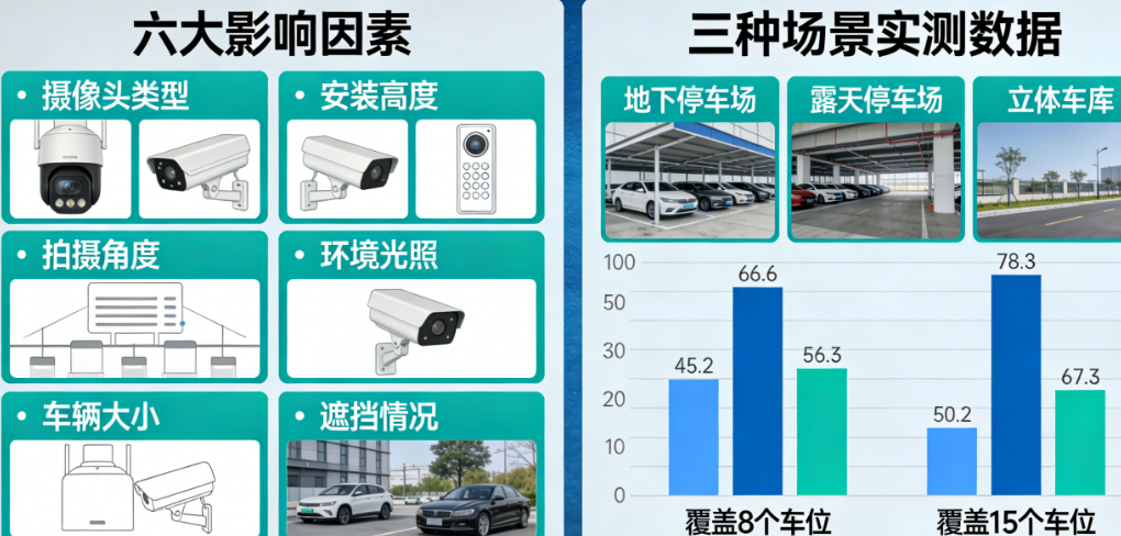 一个摄像头覆盖8个还是15个车位？六大影响因素与三种场景下的实测数据全公开