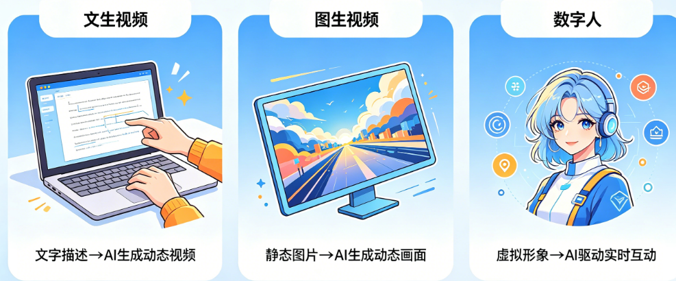 什么是AI视频?文生视频、图生视频、数字人到底是什么?——AI视频概念全解析