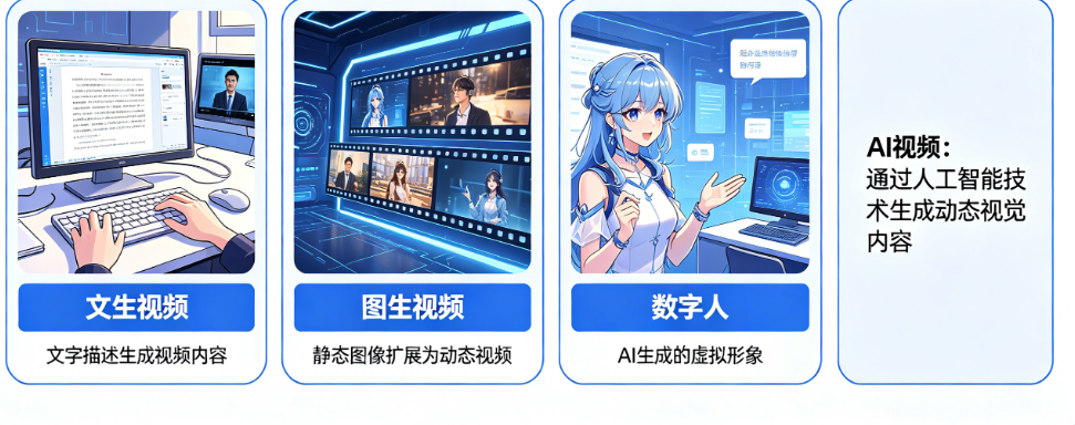 什么是AI视频?文生视频、图生视频、数字人到底是什么?——AI视频概念全解析