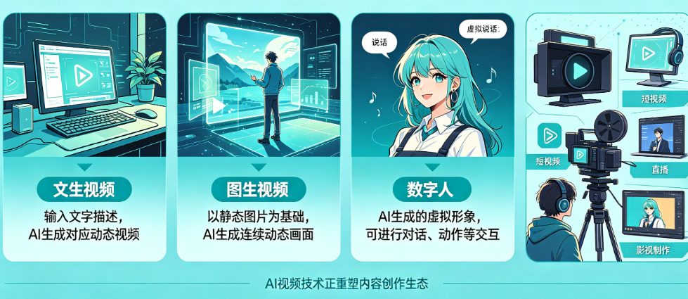 什么是AI视频?文生视频、图生视频、数字人到底是什么?——AI视频概念全解析