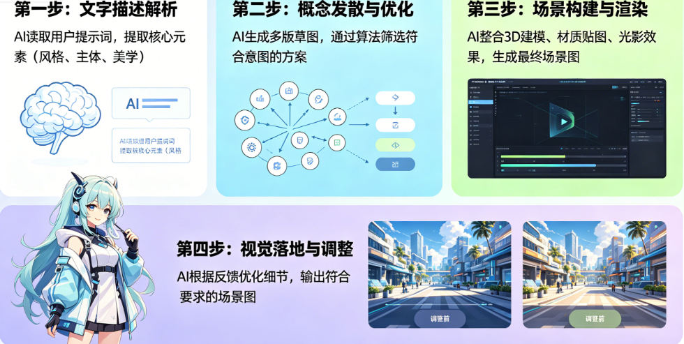 AI怎么做概念设计和场景图?从文字描述到视觉落地的全流程