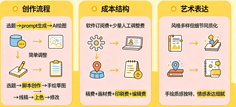 AI绘本和传统绘本有什么区别?从创作流程、成本结构到艺术表达的深度对比分析