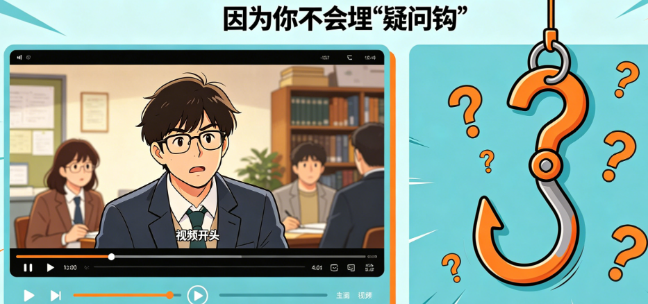 为什么你的视频看了开头就能猜到结尾?因为你不会埋“疑问钩”