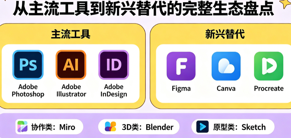 广告设计师软件别只懂“Adobe全家桶”!从主流工具到新兴替代的完整生态盘点