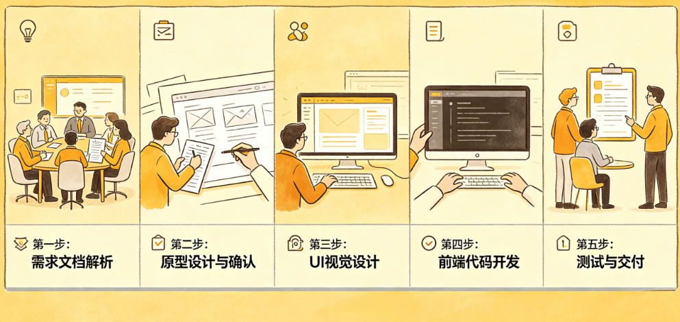 从需求文档到前端代码怎么走?产品团队如何用5步完成原型设计到代码输出?