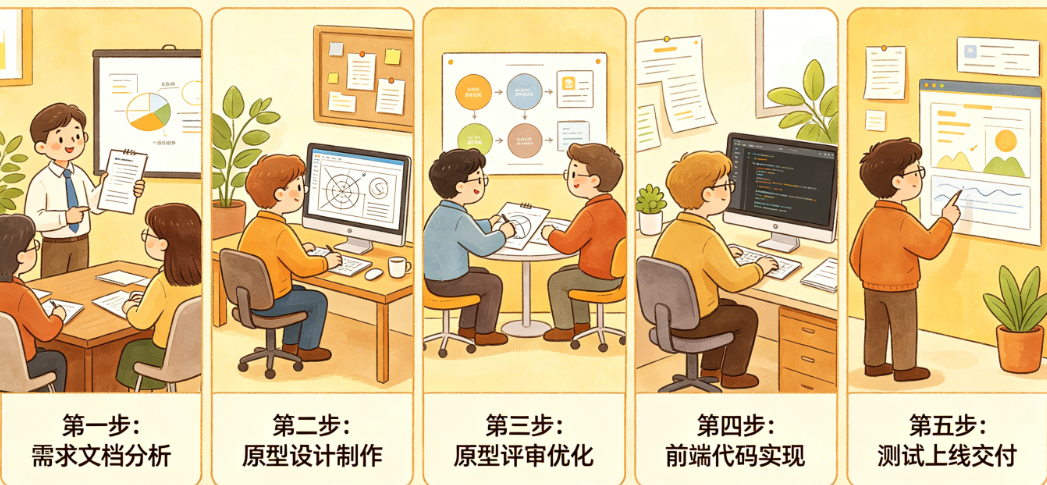 从需求文档到前端代码怎么走?产品团队如何用5步完成原型设计到代码输出?