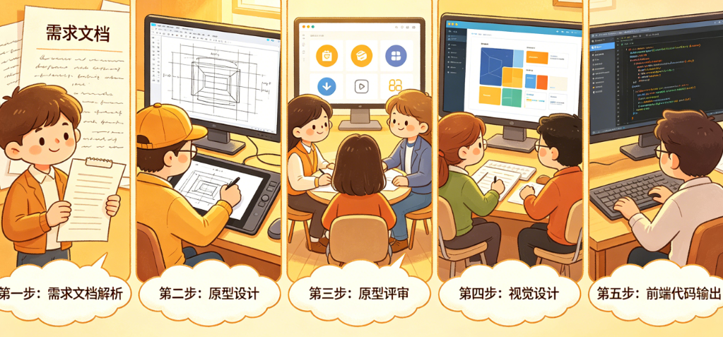 从需求文档到前端代码怎么走?产品团队如何用5步完成原型设计到代码输出?