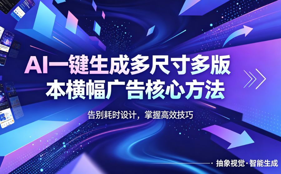 Banner设计太耗时?揭秘AI一键生成多尺寸、多版本横幅广告的核心方法
