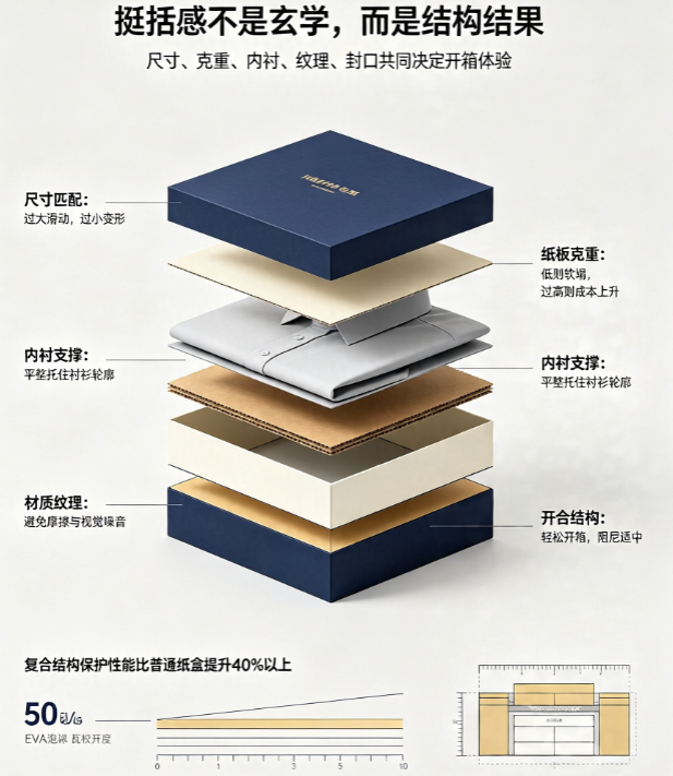 衬衫包装总被吐槽“不够挺”?样机如何模拟面料纹理与盒体结构的匹配度?